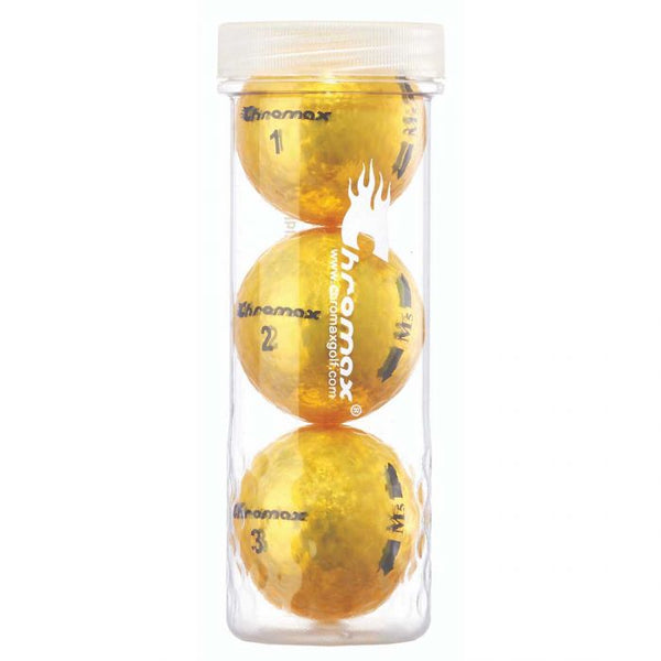 Chromax Shiny Metallic Golf Balls-3 Pack-Silver, Gold, Pink, or Green
