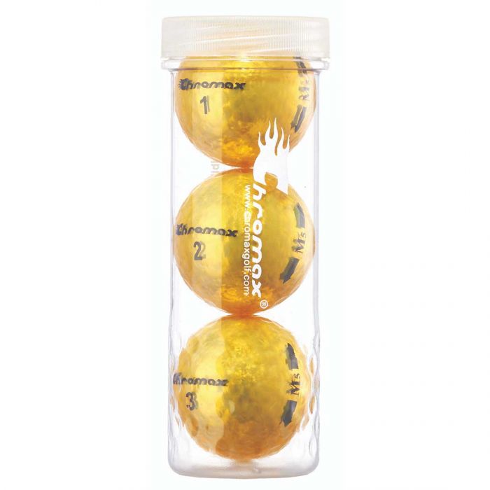 Chromax Shiny Metallic Golf Balls-3 Pack-Silver, Gold, Pink, or Green