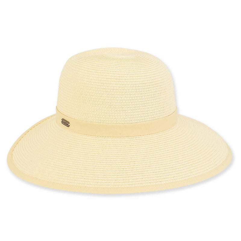 Sun N Sand Wide Brimmed Backless Hat-Light Yellow