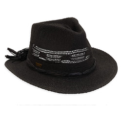 Sun N Sand Unisex 2.5" Adjustable Fedora Straw Hat-Natural or Black