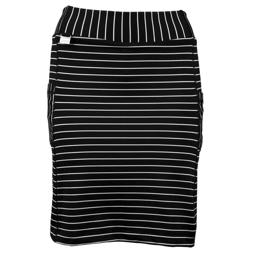 NANCY LOPEZ CLUB Knit Pull On SKORT -Black/White Stripe