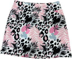 Bskinz Women's Knit Printed Stretch 18" Pull-On Skort-Pink Panther