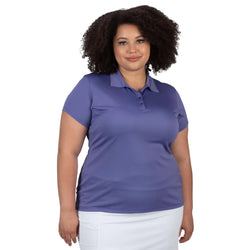 Nancy Lopez PLUS Legacy Solid Short Sleeved Shirt-Corsica Blue