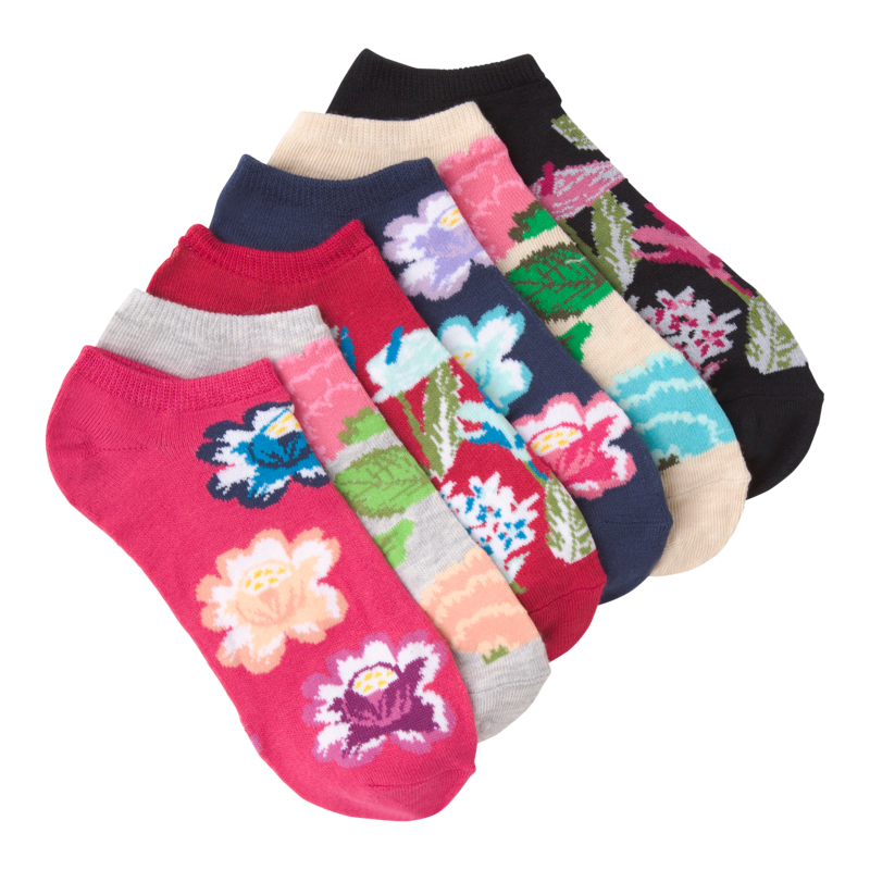 KBell Women's Botanical Floral's Ankle Socks-6 Pack