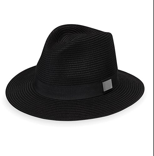 Wallaroo Hats Adjustable Unisex Carkella Palm Beach Hat-Black