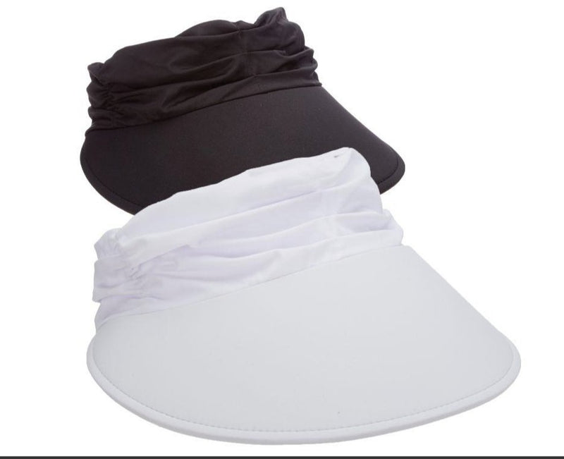 Dorfman Hat- Swimsuit Fabric 4" Visor- White or Black